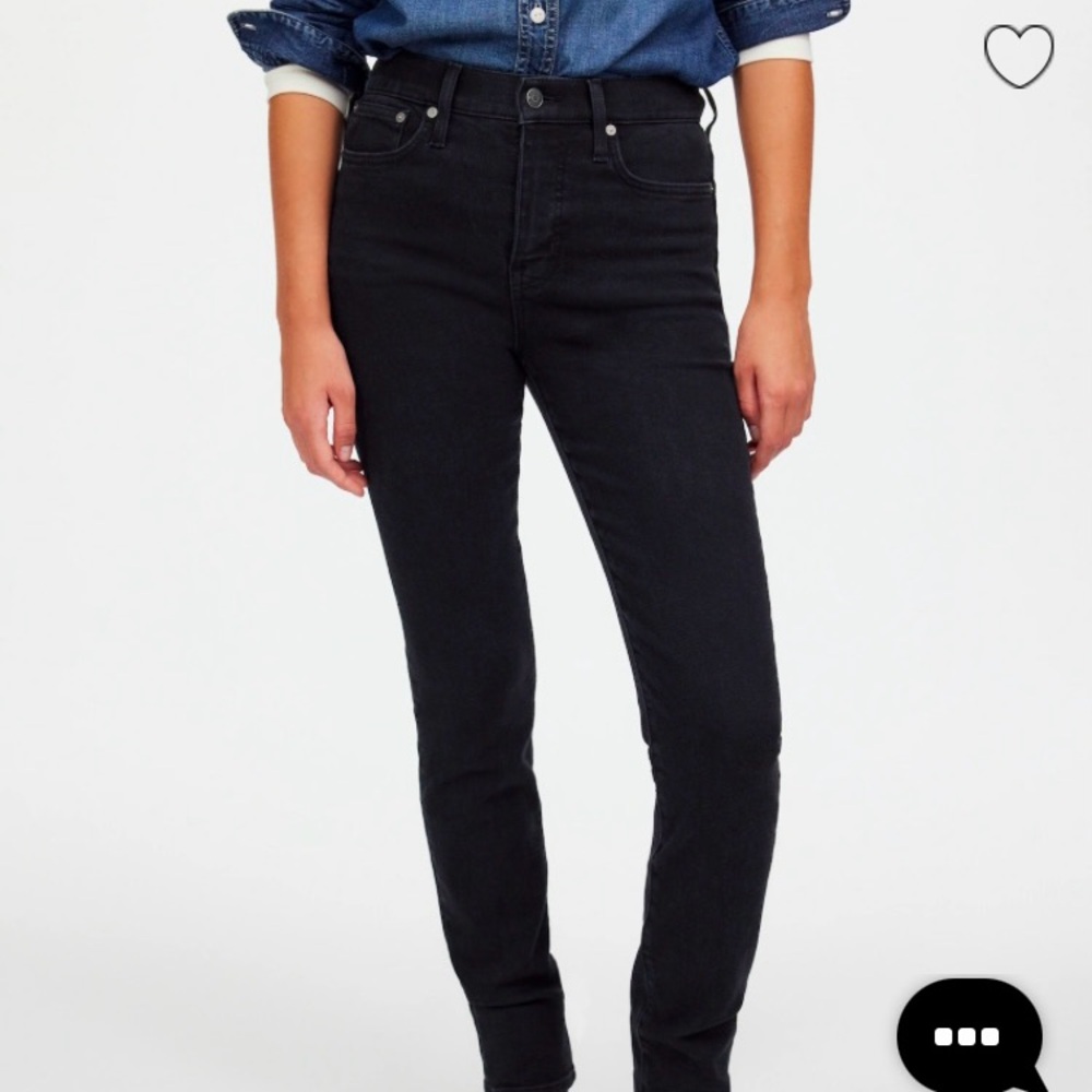 Madewell: the tall perfect vintage jean in black frost wash NWT!